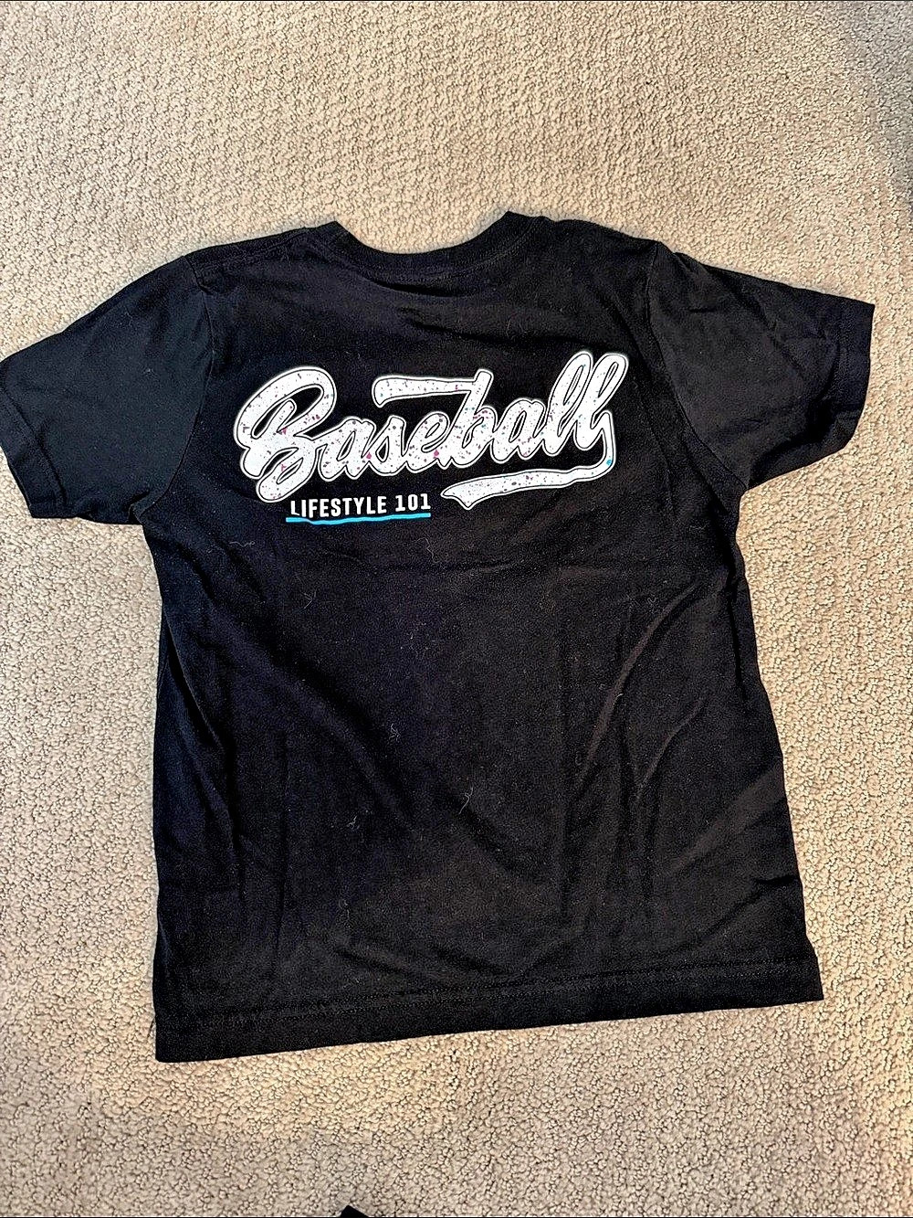 Baseball Lifestyle 101 Ice Cream Youth Tee Small Black Graphic Tee